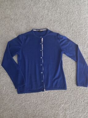 Burberry Royal Blue Button-Front Women's Cardigan
